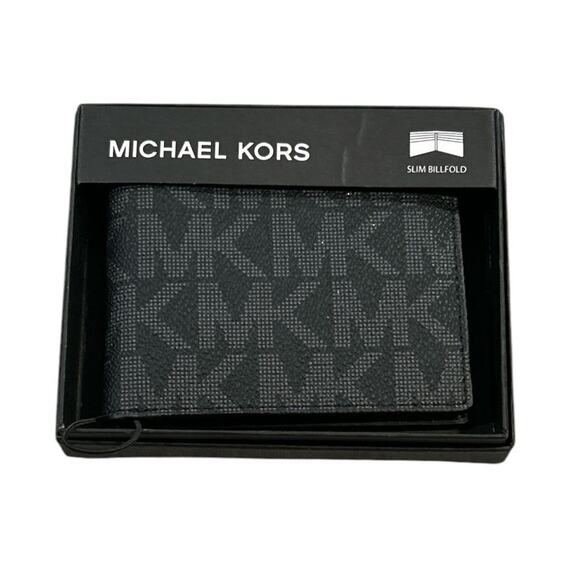Michael Kors men black and grey wallet - Picture 1 of 3